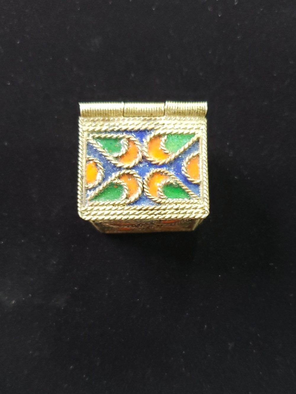 Moroccan Berber Handmade Enamel White Metal Box Tiny